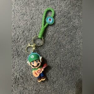 Luigi Keychain with Guitar - Green and Brown